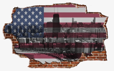 Zapwalls Decals Breaking American Overlay Chicago - American Flag City Chicago, HD Png Download, Transparent PNG