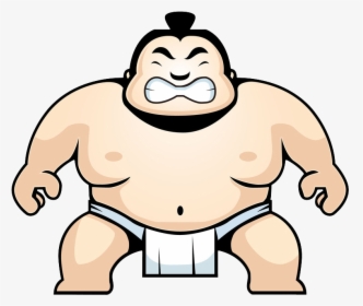 Transparent Wrestling Clipart Black And White - Sumo Wrestler Easy Drawing, HD Png Download, Transparent PNG