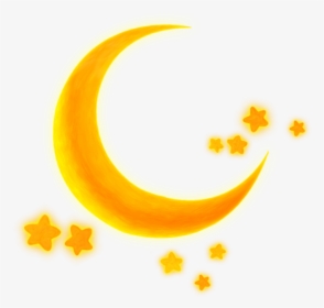 Star Moon Light - Yellow Crescent Moon On Transparent, HD Png Download, Transparent PNG