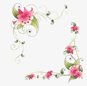 Transparent Corner Design Png - Flower Corner Page Border Design, Png Download, Transparent PNG