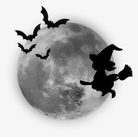 Halloween, Moon, Darkness, Moonlight, Fantasy, Girl - Witch, HD Png Download, Transparent PNG