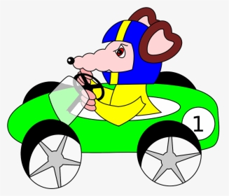 Rat, Carro, Carro De Corrida, Verde, Desenhos Animados - Rat In A Car Cartoon, HD Png Download, Transparent PNG