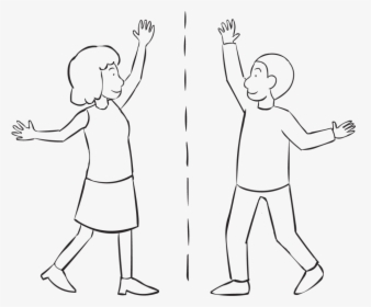 Two People Stretching With One Another As Part Of Mirror - Two People Mirror, HD Png Download, Transparent PNG