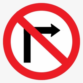 No Right Turn Tha B-9 - Road Sign Do Not Turn Right, HD Png Download, Transparent PNG