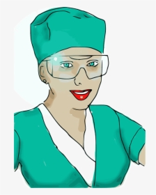 Enfermera, Mujer, Girll, Gafas, Enfermería, Operación - Scrub Nurse Cartoon, HD Png Download, Transparent PNG