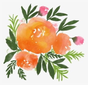 Acuarela De Flores, Acuarela, Florales, Flor, Primavera - Watercolor Flower Orange Png, Transparent Png, Transparent PNG