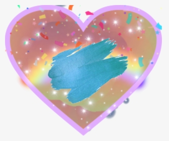 #paint #heart #rainbiw #confetti #blue #pink - Heart, HD Png Download, Transparent PNG
