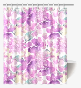 Pastel Watercolor Flower Pattern Shower Curtain 60 - Patchwork, HD Png Download, Transparent PNG