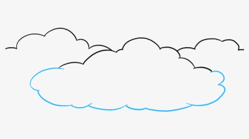 How To Draw Lightning - Draw Overlapping Clouds, HD Png Download, Transparent PNG