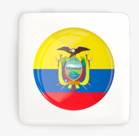 Square Icon With Round Flag - Ecuador Flag, HD Png Download, Transparent PNG