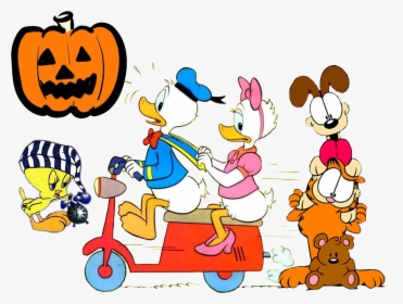 Image Transparent Donald Duck Daisy Minnie Mouse Huey - Duck On A Scooter, HD Png Download, Transparent PNG