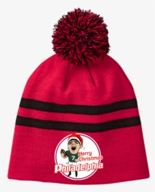 Merry Christmas Philadelphia Striped Pom Beanie - Beanie, HD Png Download, Transparent PNG