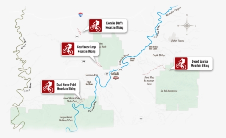 Mountain Biking - Fisher Towers Rafting Map, HD Png Download, Transparent PNG