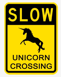 Slow Unicorn Crossing Funny S - Unicorn Crossing Sign, HD Png Download, Transparent PNG