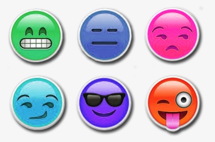 Six Colorful Emojis - Circle, HD Png Download, Transparent PNG