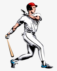 Vector Illustration Of American Pastime Sport Of Baseball - Baseball Batter Clipart, HD Png Download, Transparent PNG