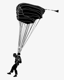Landing Skydiver Pictogram - Parachute Landing Png, Transparent Png, Transparent PNG