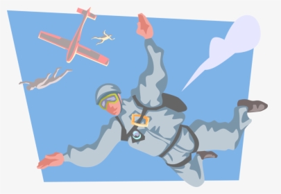 Transparent Skydiver Png - Free Falling Vector Art, Png Download, Transparent PNG
