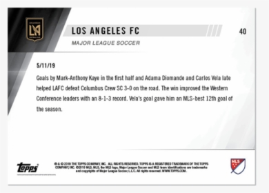 Mls Topps Now® Card - Topps, HD Png Download, Transparent PNG