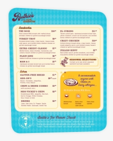 Ruthiesmenu - Paper Product, HD Png Download, Transparent PNG