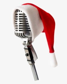Microphone With Christmas Hat Png, Transparent Png, Transparent PNG