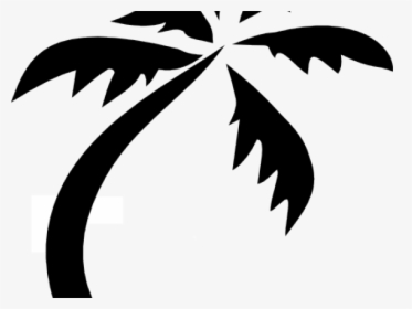Palm Tree Clipart Black And White - Silhouette Coconut Tree Png, Transparent Png, Transparent PNG