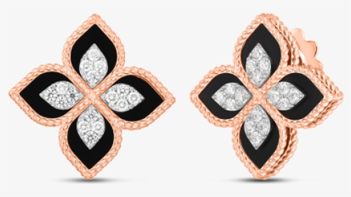 Roberto Coin Princess Flower Jade And Diamond Studs - Earrings, HD Png Download, Transparent PNG