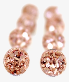 Rose Gold Druzy Studs - Earrings, HD Png Download, Transparent PNG