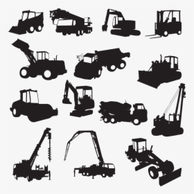 Heavy Equipment Architectural Engineering Silhouette - Construction Heavy Equipment Silhouette, HD Png Download, Transparent PNG
