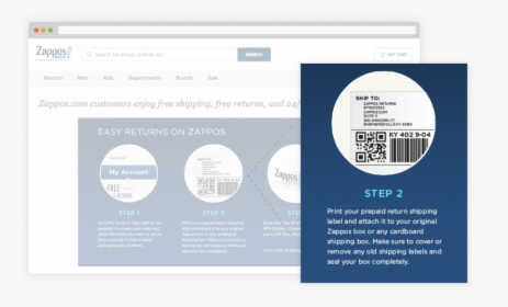 Zappos Return Shipping - Website, HD Png Download, Transparent PNG