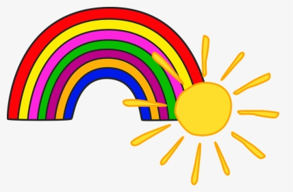 Sun, Rainbow, Kids, Scrapbook, Nature, Colorful, Clip - Szivárvány Png, Transparent Png, Transparent PNG