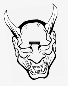 Clip Art Japanese Drawing Free Download - Japanese Demon Mask Drawing, HD Png Download, Transparent PNG