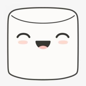 Transparent Scared Mouth Png - Marshmallow With Happy Face, Png Download, Transparent PNG