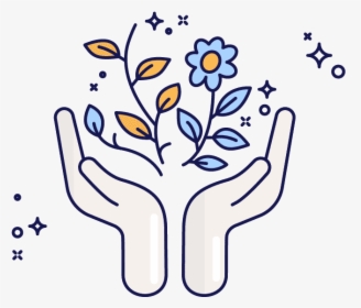 Icon Of Hands Open Cradling Growing Plant And Flower - Louis Vuitton Multicolor Pochette Accessories, HD Png Download, Transparent PNG