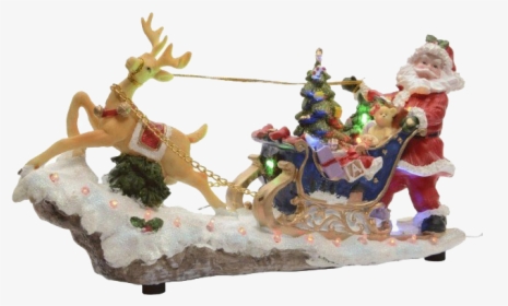 Christmas Reindeer Sleigh Png File - Santa Claus, Transparent Png, Transparent PNG