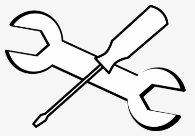 Hd Wrench Screwdriver Tools Black Outline White Tool - Tools Black And White Clipart, HD Png Download, Transparent PNG