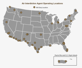 Air Interdiction Agent Duty Location Map - Us Map Transparent Background, HD Png Download, Transparent PNG