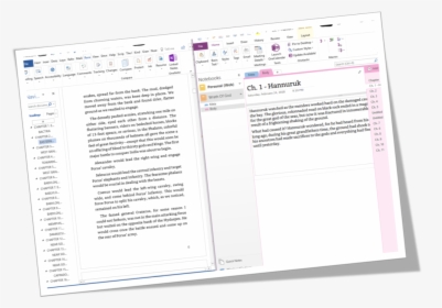 On The Left Is Writing On Word, And On The Right, Onenote - Computer Program, HD Png Download, Transparent PNG