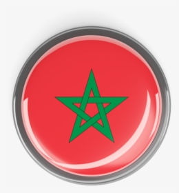 Metal Framed Round Button - Morocco Round Flag Png, Transparent Png, Transparent PNG