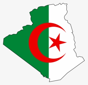 Algeria Flag Map Large Map - Algerian Flag And Map, HD Png Download, Transparent PNG