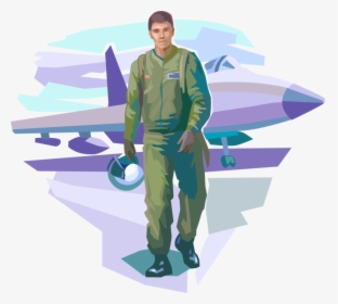 Vector Illustration Of United States Navy Pilot Completes - Air Force Pilot Vector, HD Png Download, Transparent PNG