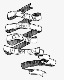 Love, Quotes, And Black And White Image - Quotes Drawing, HD Png Download, Transparent PNG