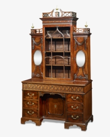 Georgian Chinoiserie Breakfront Secretary Desk - Hutch, HD Png Download, Transparent PNG