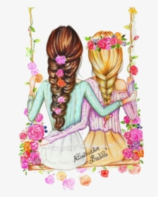 girls #girl #friends #amistad #love #flores # - Girls Best Friend Drawings,  HD Png Download , Transparent Png Image - PNGitem