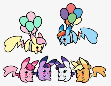 Mlp Chibi Pikachus - My Little Pony Chibi, HD Png Download, Transparent PNG
