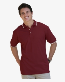 Mens Short Sleeve Tipped Collar & Cuff Piques - Dark Blue Shirt With Collar, HD Png Download, Transparent PNG