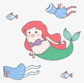 Swimming Mermaid Png Download - Clip Art, Transparent Png, Transparent PNG