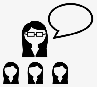 Group Of Female Students And Their Teacher - Teacher And Student Free Icon, HD Png Download, Transparent PNG