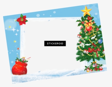 Merry Christmas Frame Tree Gifts - Christmas Border Png Transparent, Png Download, Transparent PNG