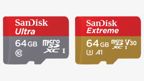 Sandisk Microsd Ultra 64 Gb And Extreme 64 Gb - Micro Sd, HD Png Download, Transparent PNG